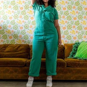 Big Bud Press Seafoam Green Short Sleeve Jumpsuit